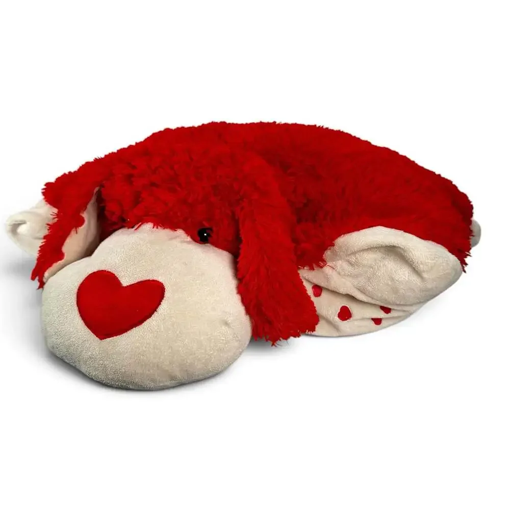 Pillow Pets Valentine Luv Pup Red Puppy Dog with Heart Nose Plush